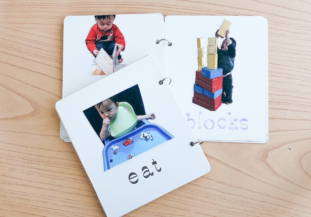 Childs board book includes his favorite interests.