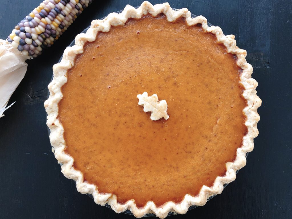 Leftover pumpkin pie makes a great breakfast. Use leaves cut from piecrust, baked separately, to garnish pie and hide and cracks.
