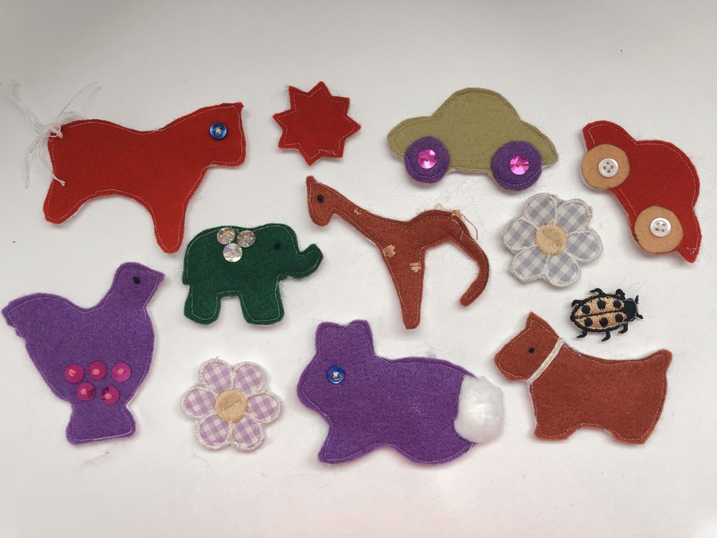 These cutouts were made by tracing shapes from cookie cutters.