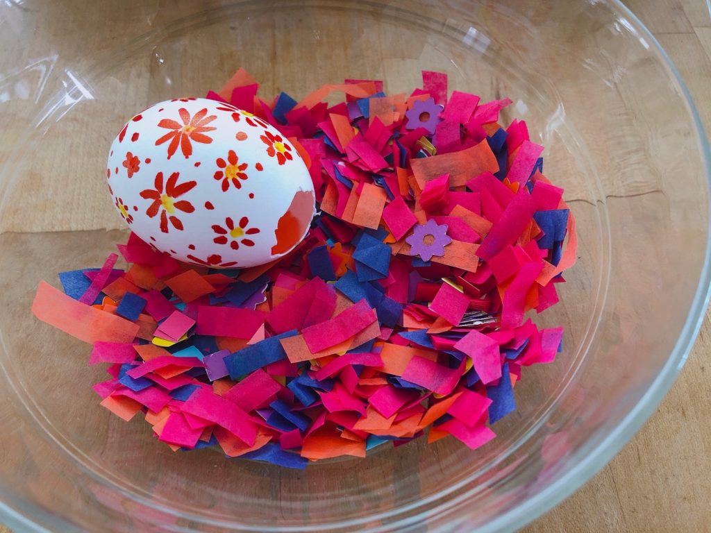Confetti of all kinds, including tissue paper squares, cardstock hole punches, and confetti flowers.