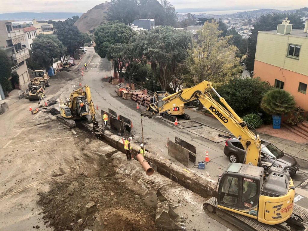 Construction in our neighborhood is among mu pleasures in small things.  It's fascinating to watch and a treat for the grandkids.