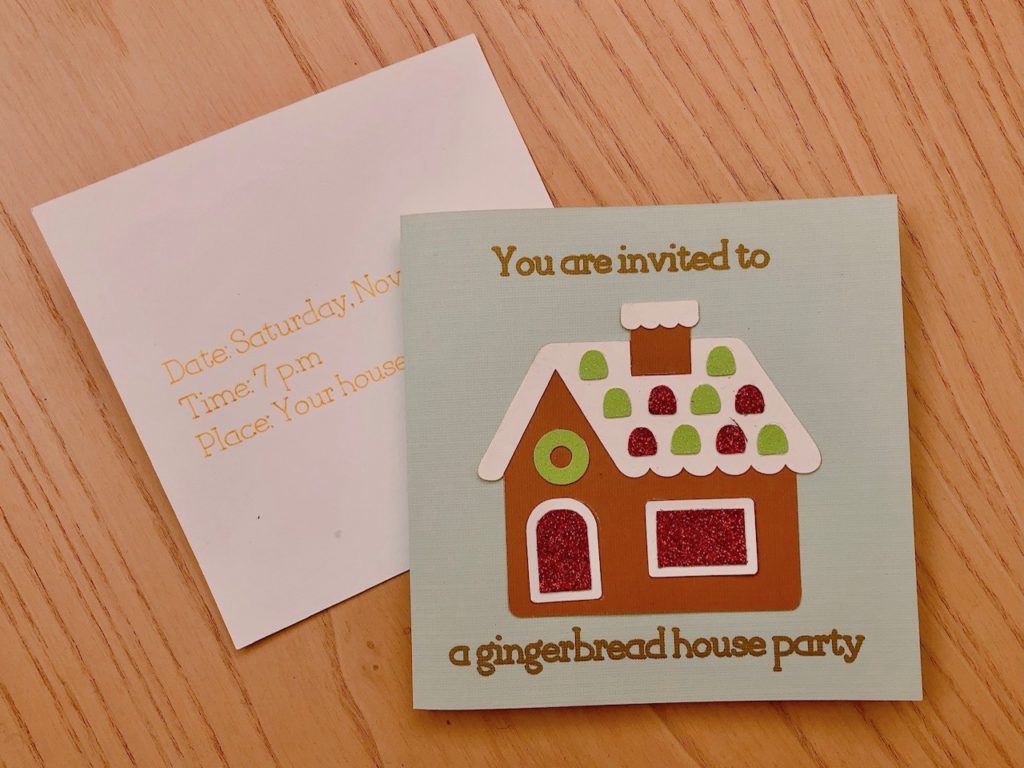 Not necessary, but it's nice to send an invitation to your party. This one is made with a Cricut machine.
