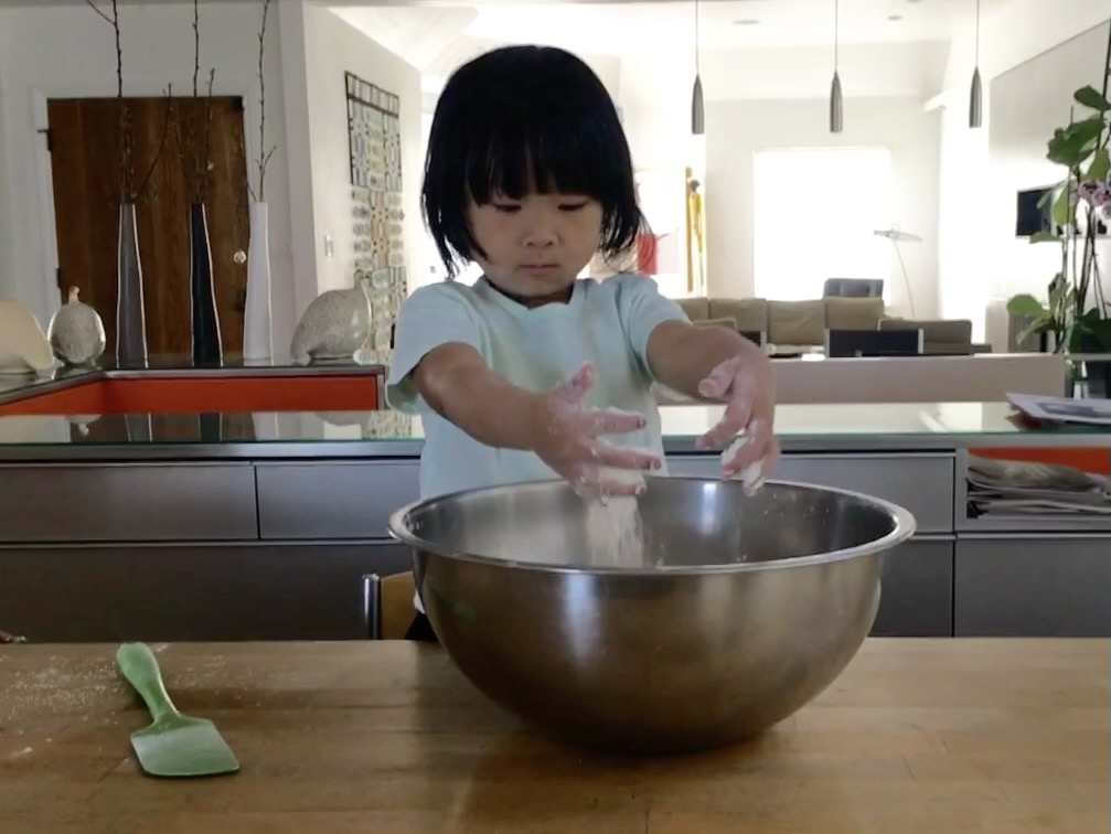 Even a three-year old can make this bread with supervision from grandma.