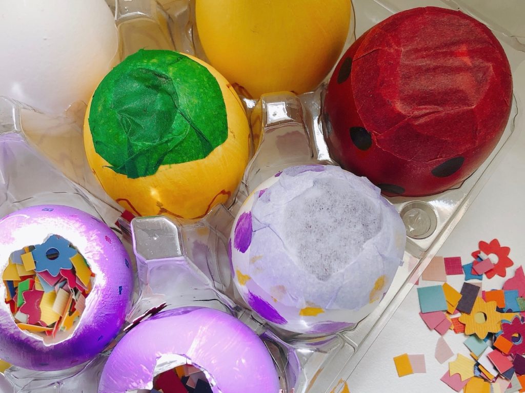 For Easter brunch fun, make cascarones, decorated eggs filled with confetti to crush over the heads of others.