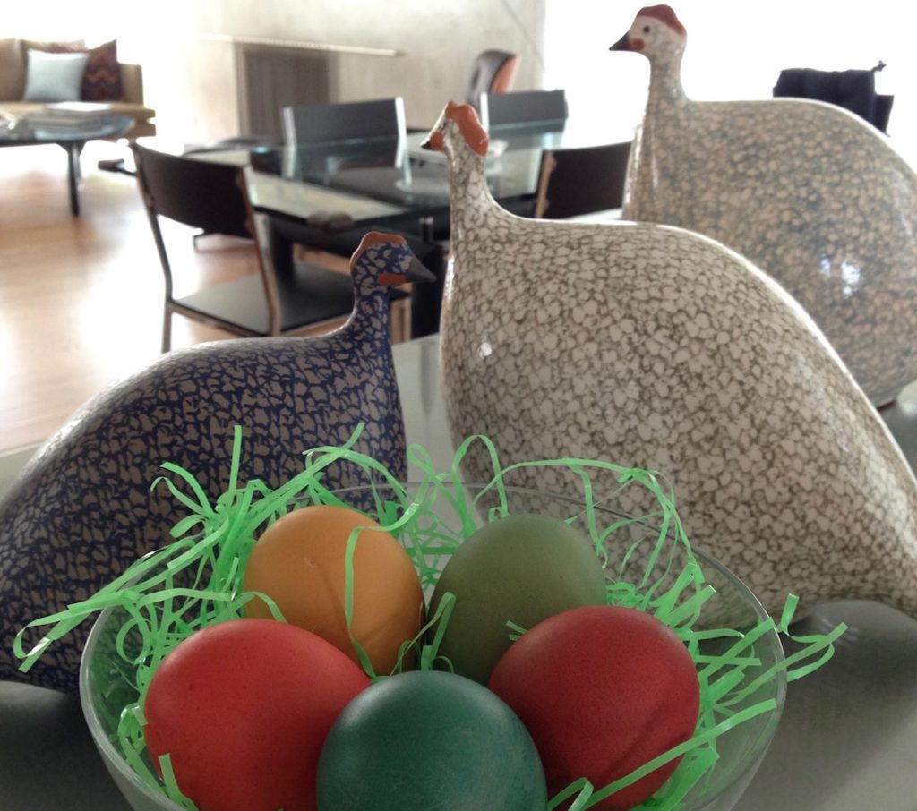 Easter eggs, nestled in a basket. After the holiday, they become a leftovers cooking challenge.