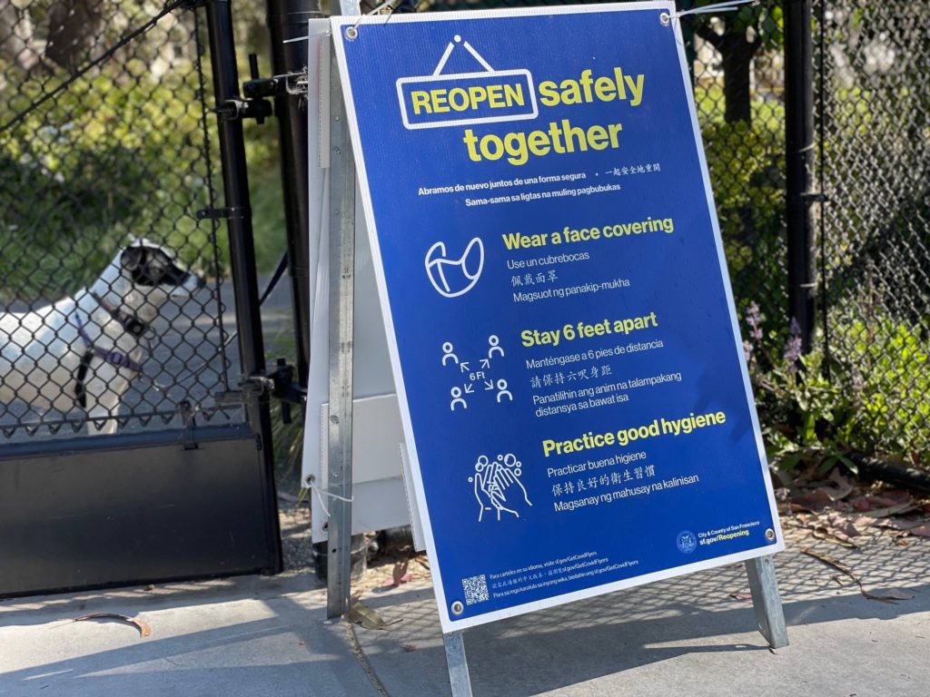 Signage at our local playground as we re-open post-pandemic.
