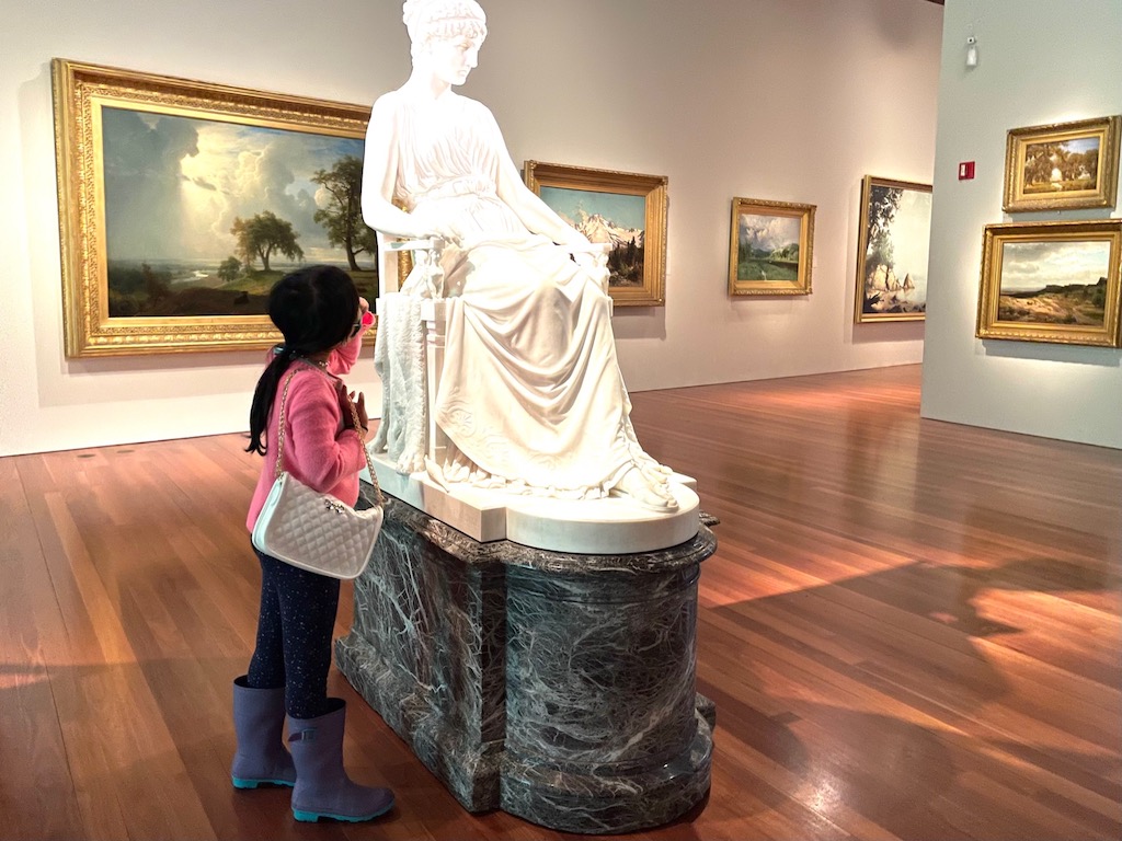 Marble statue of a woman. De Young Museum, San Francisco.