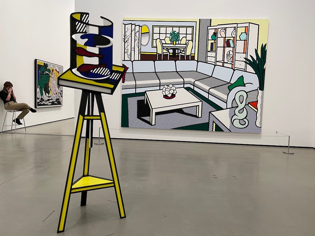 The Broad Museum features an in-depth installation of Roy Lichtenstein art, including Interior with African Mask.