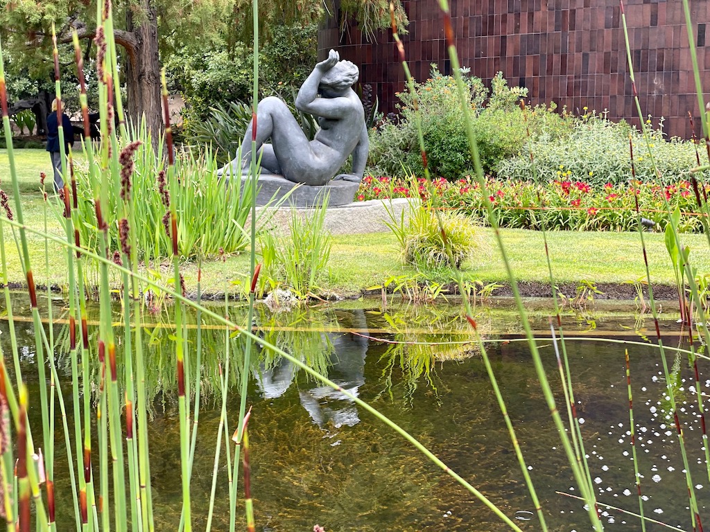 The Norton Simon sculpture garden is serene and beautiful. Spending time outdoors is a good idea for a Covid-conscious vacation.