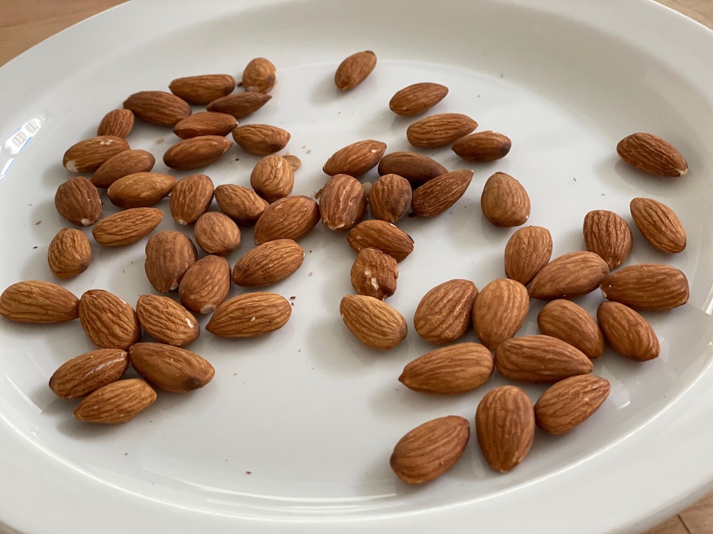 Toast almonds in a microwave to save time and energy.