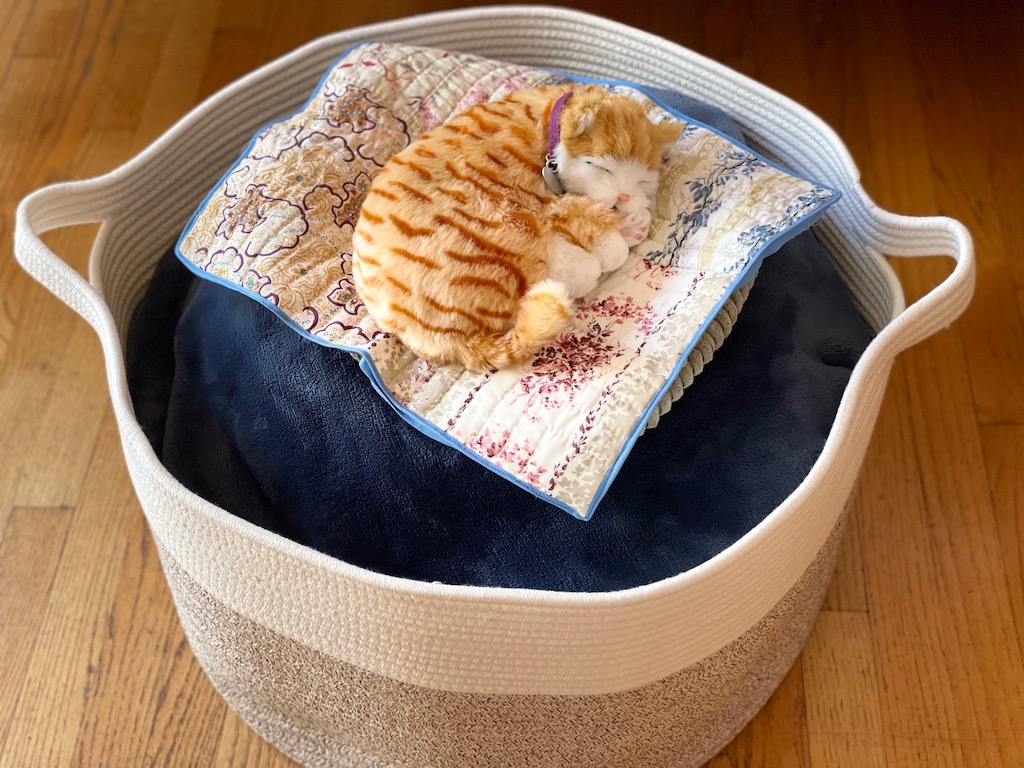 Cotton rope baskets are a good way to store bulky items like blankets, grandkids' toys, and pillows.