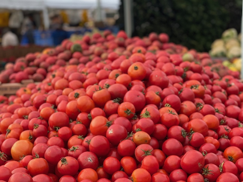 Tomatoes at the farmers' market.