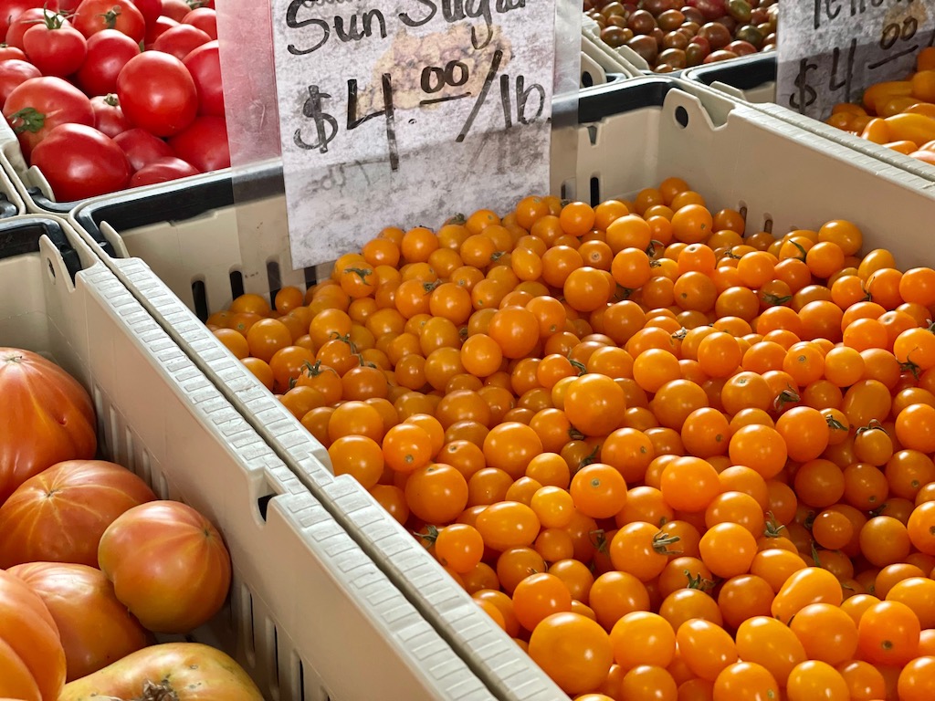 Use colorful, bite-size tomatoes to make a simple salad.