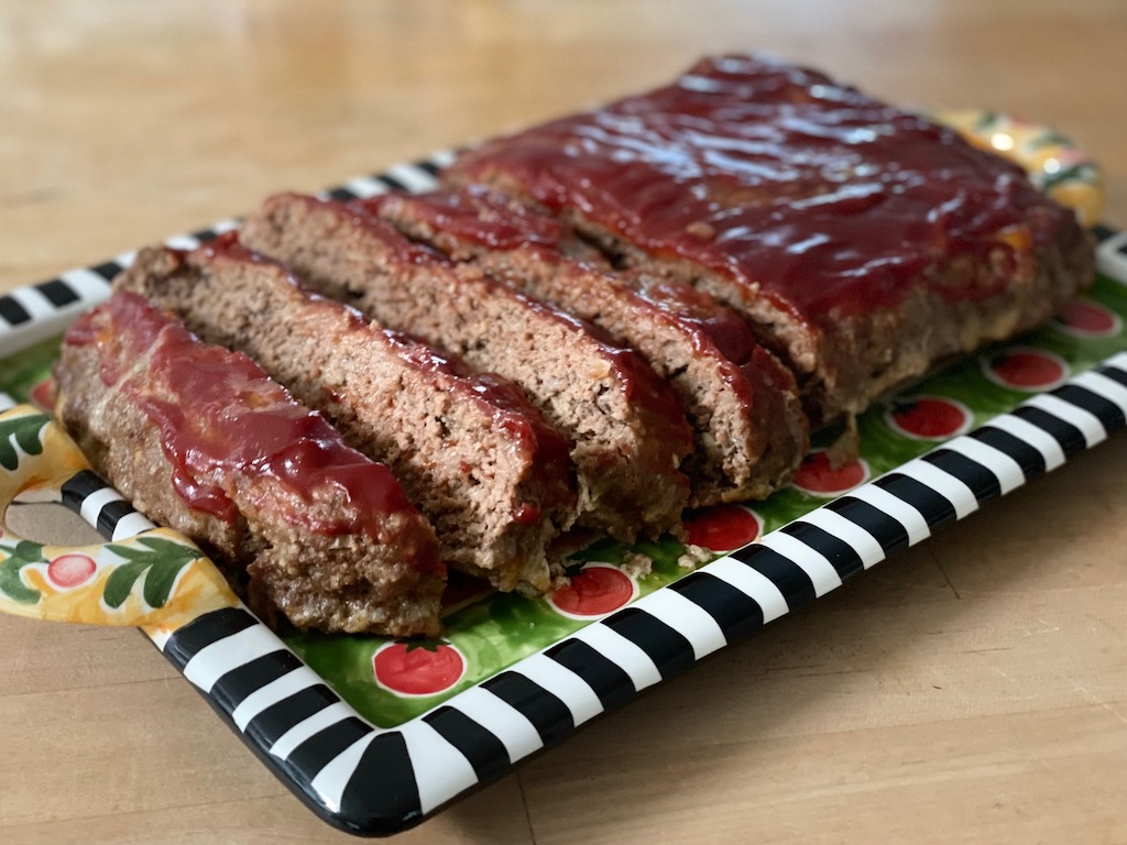 This tasty meatloaf, drizzled with a ketchup topping, can be made ahead. 