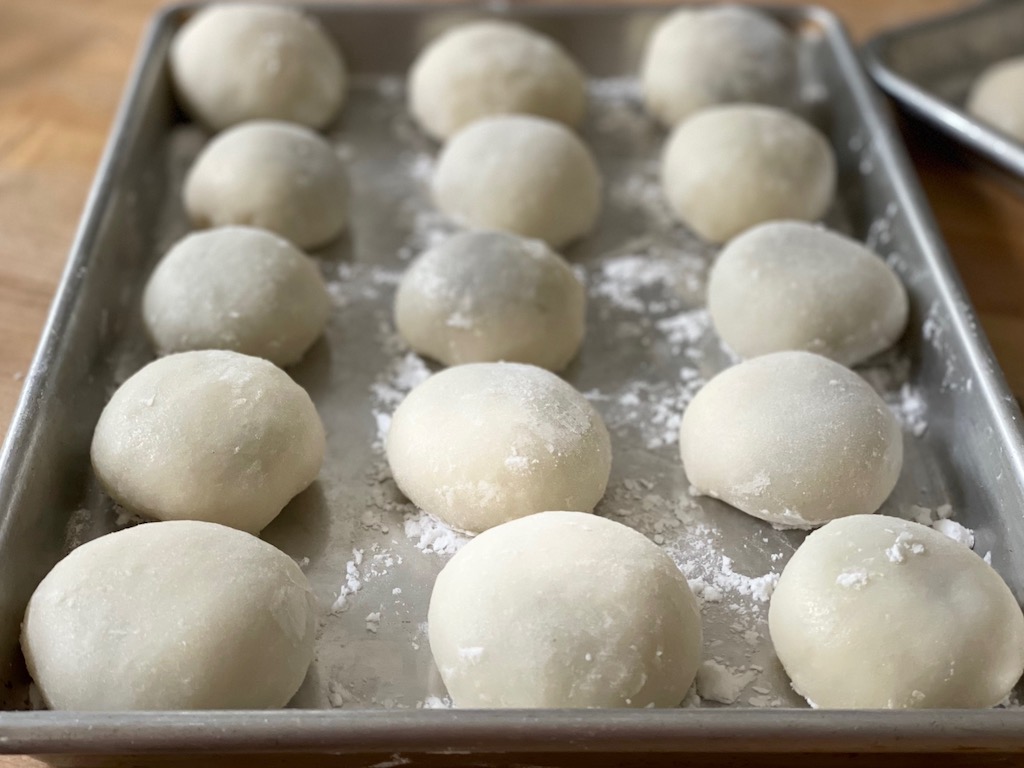 Mochi, rice cakes, are made for the New Year by many Japanese families.