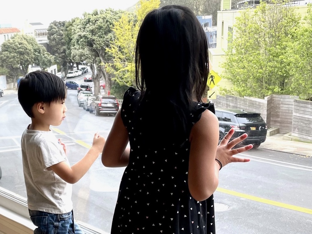 A game that needs no props is the car counting game. Kids guess how many cars will pass before their parent comes to pick them up. The one closest to the right number wins.