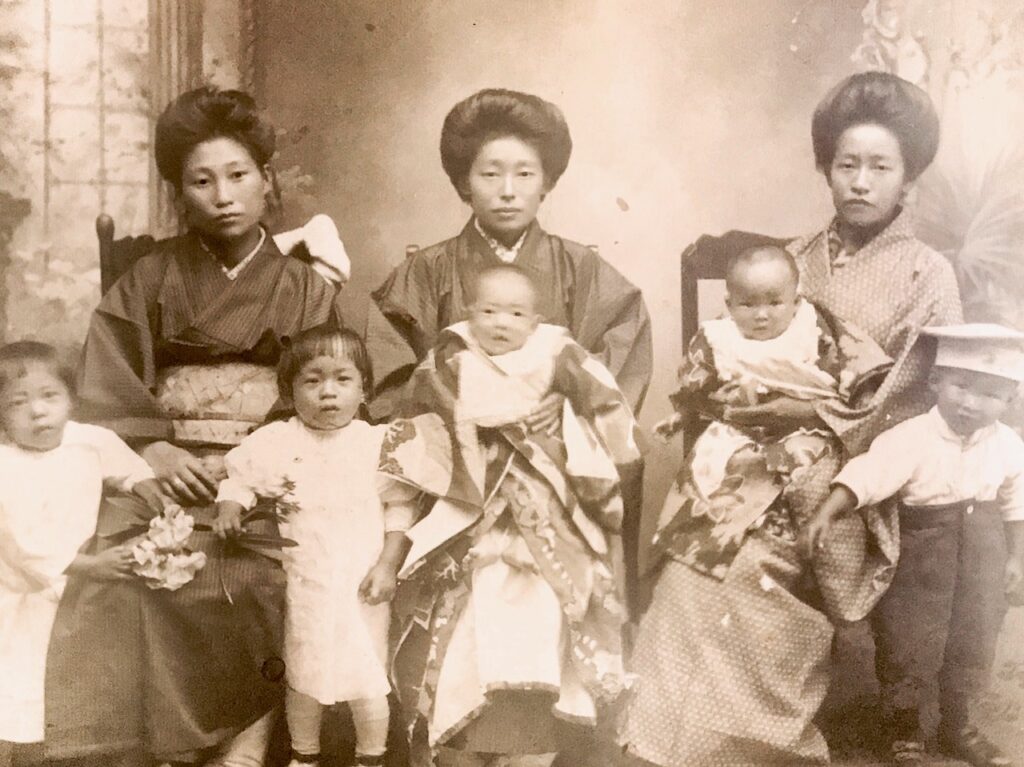 Women in kimonos with their children in Hawaii. The middle is my grandmother and her family was part of my ancestry search in Japan.