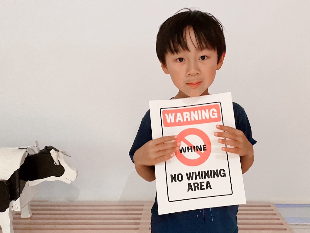 Child with no whining sign.