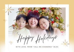 Holiday greeting card from Call Me Grandma blog.