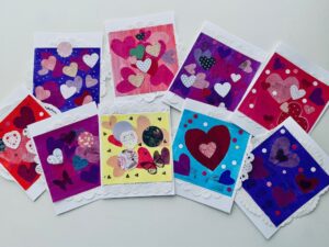 A collection of handmade valentines.