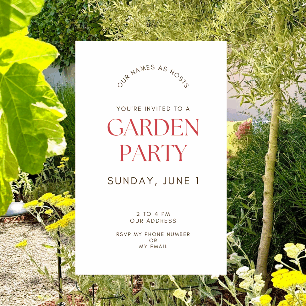 A sample of the party invitation.