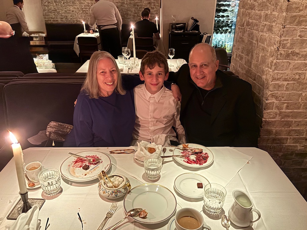 Sharon and her husband dine with their 13-year-old grandson at a Michelin-starred restaurant, a request for his birthday.