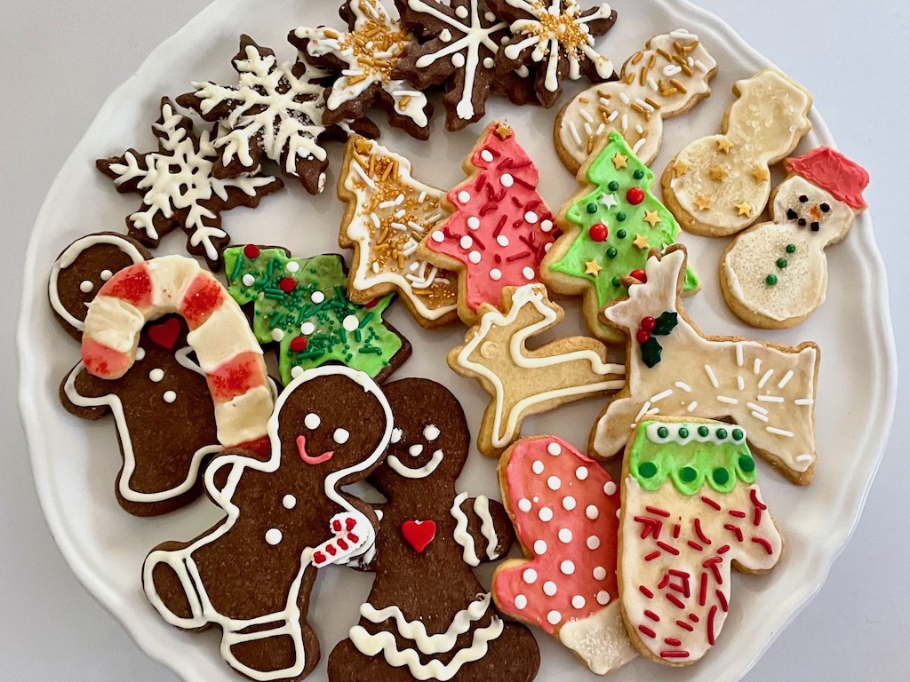 Some of the cookies made and decorated by kids. Plan a cooking baking session in advance, before kids' holiday schedules get booked up.