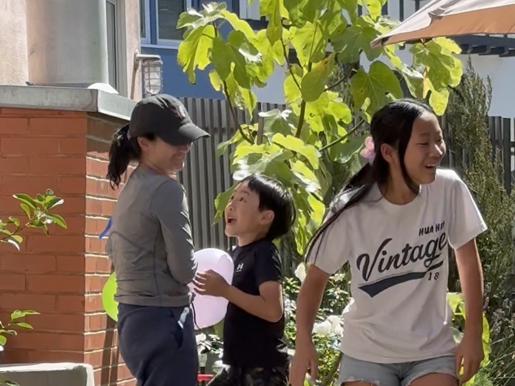 There'a a lot of laughter as we run around, tagging each other, playing games.