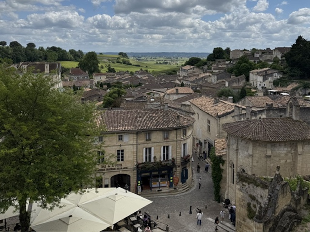 A view of Saint-Émilion, a histori medieval town in the Bordeaux wine region of France.