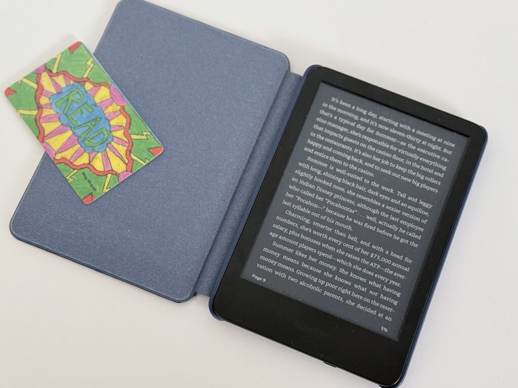 My colorful library card unlocks e-books on my Kindle, as well as enables me to stream movies and download audiobooks, all for free loans with library-affiliated Hoopla.